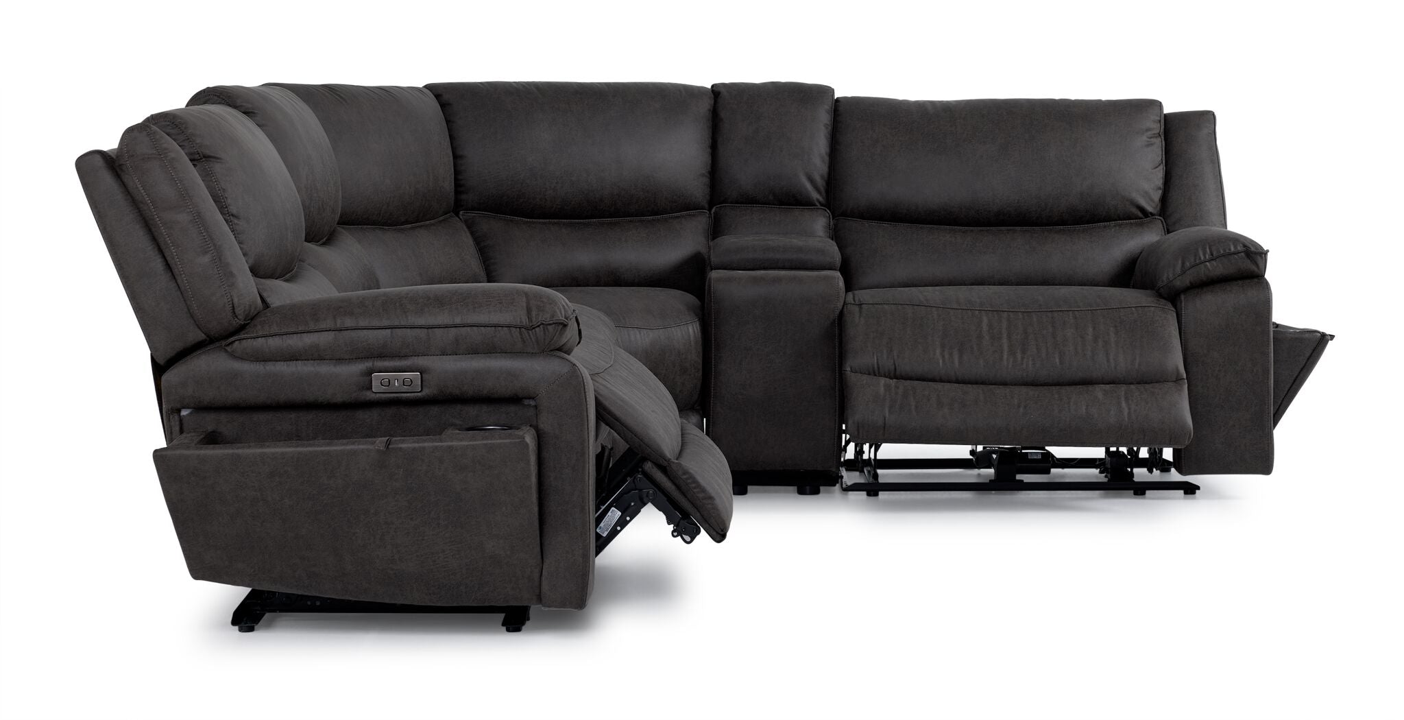 Weston 5-Piece Power Reclining Sectional with Console - Granite