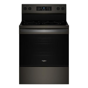 Whirlpool Cuisinière électrique 5,3 pi³ autonome acier inoxydable noir résistant aux traces de doigts YWFES5030RV