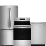 Whirlpool Fingerprint Resistant Stainless Kitchen Package with French Door Refrigerator, Electric Range & Built-In Dishwasher
