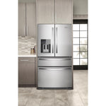 Whirlpool 35.75" 24.5 Cu. Ft. Fingerprint Resistant Stainless Steel French Door Refrigerator - WRMF3636RZ