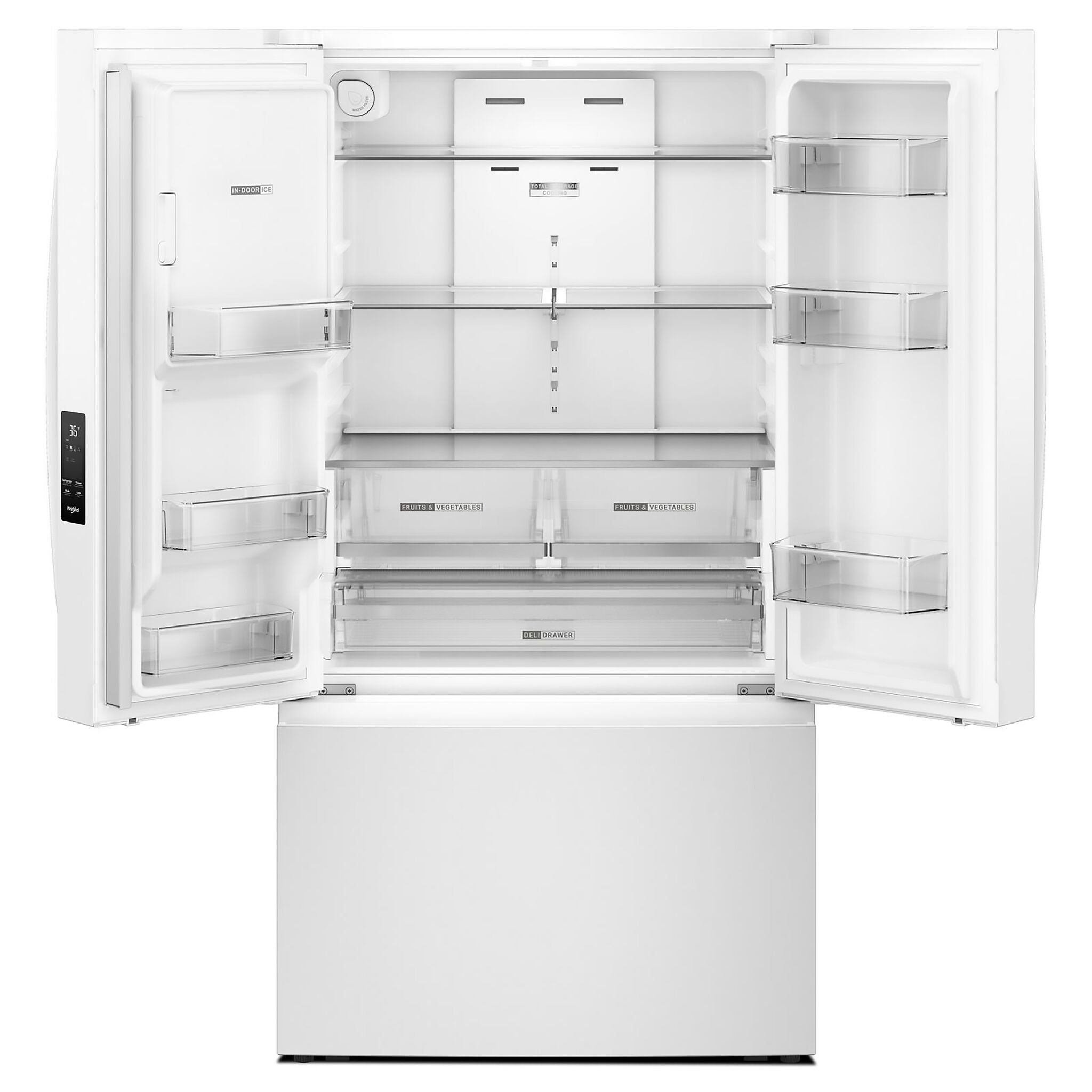 Whirlpool 36" 30 Cu. Ft. White French Door Refrigerator - WRFF3536SW