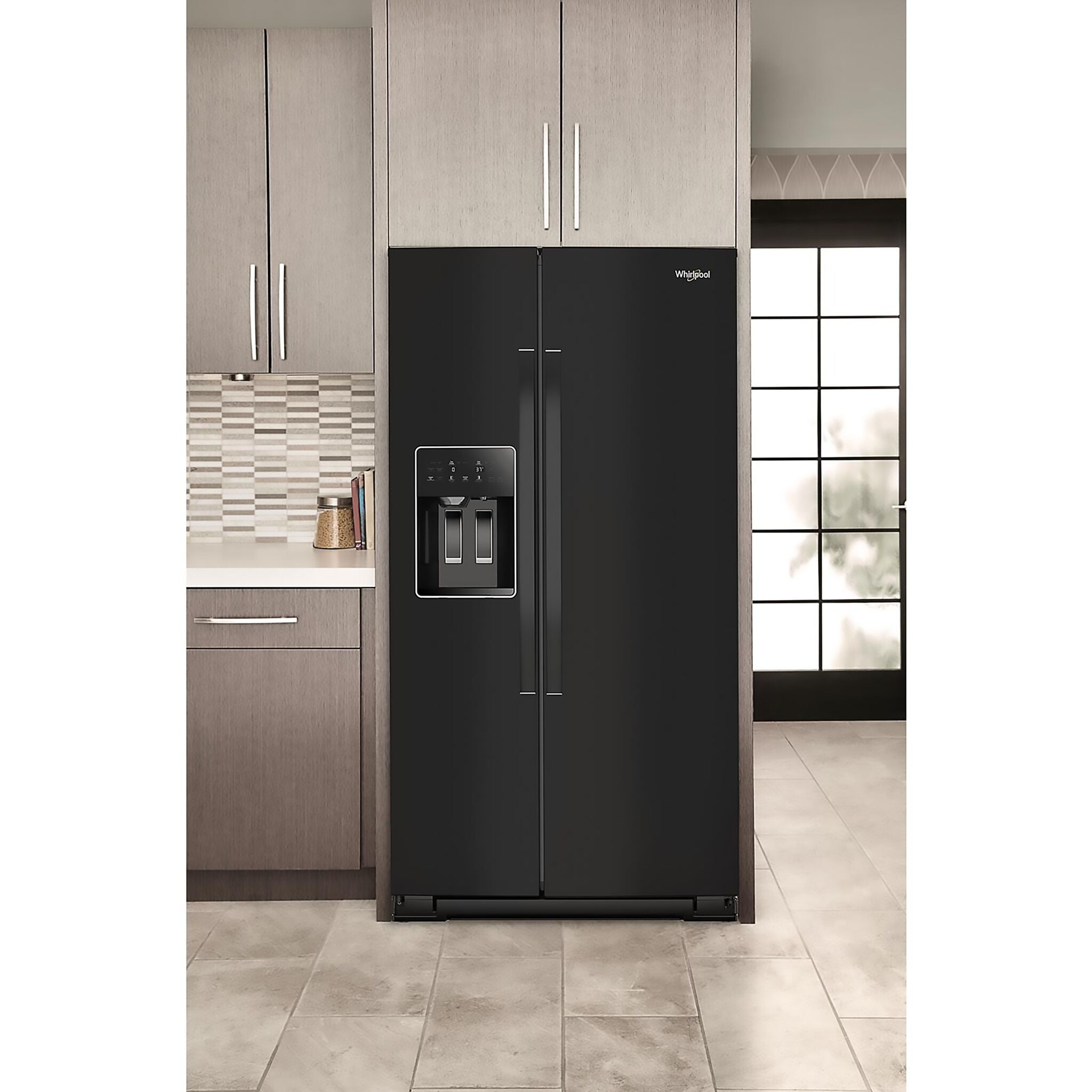 Whirlpool 36" 20.85 Cu. Ft. Black Counter-Depth Side-by-Side Refrigerator - WRSC5536RB