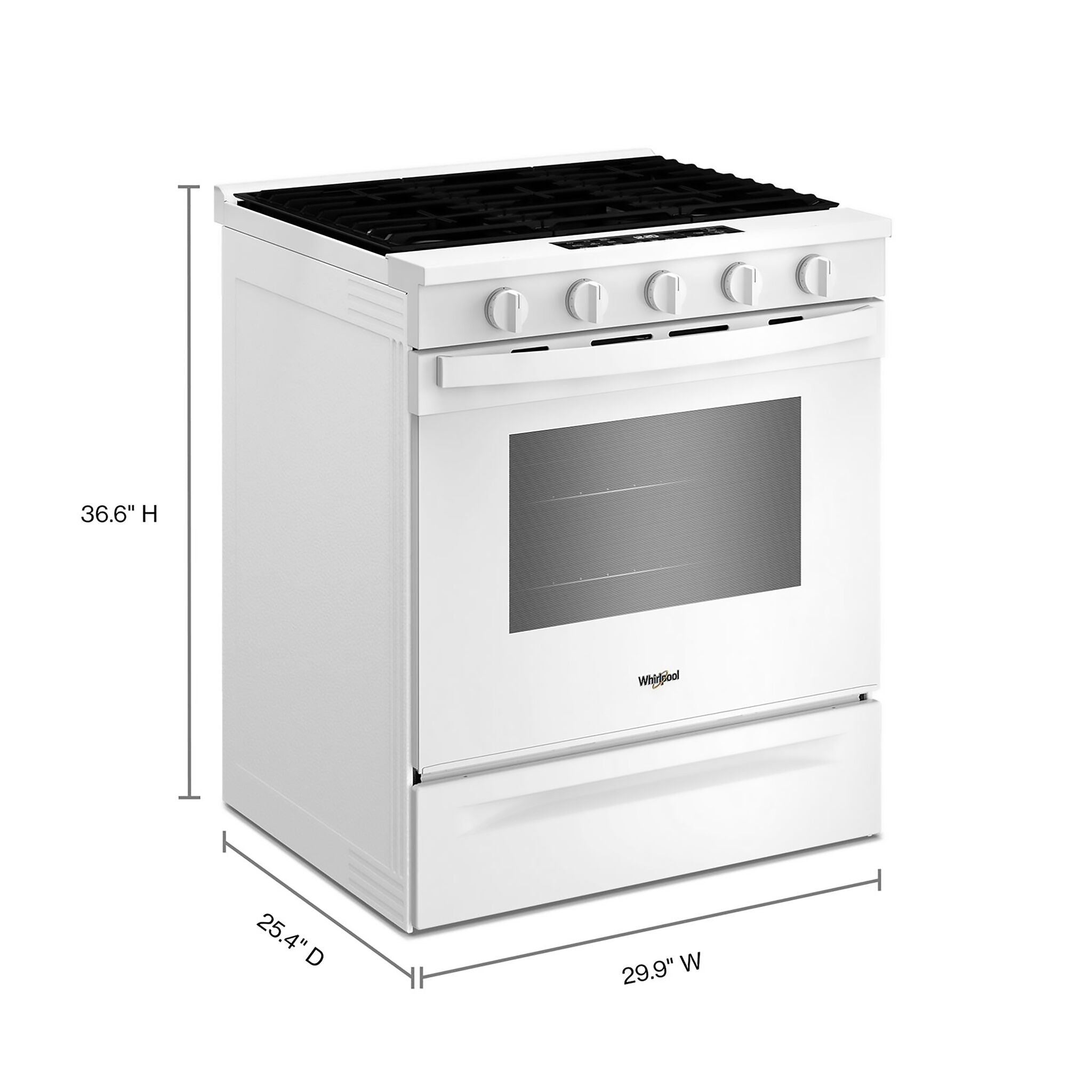 Whirlpool White Slide-In Gas Convection Range (5 cu.ft.) - WSGS5030SW