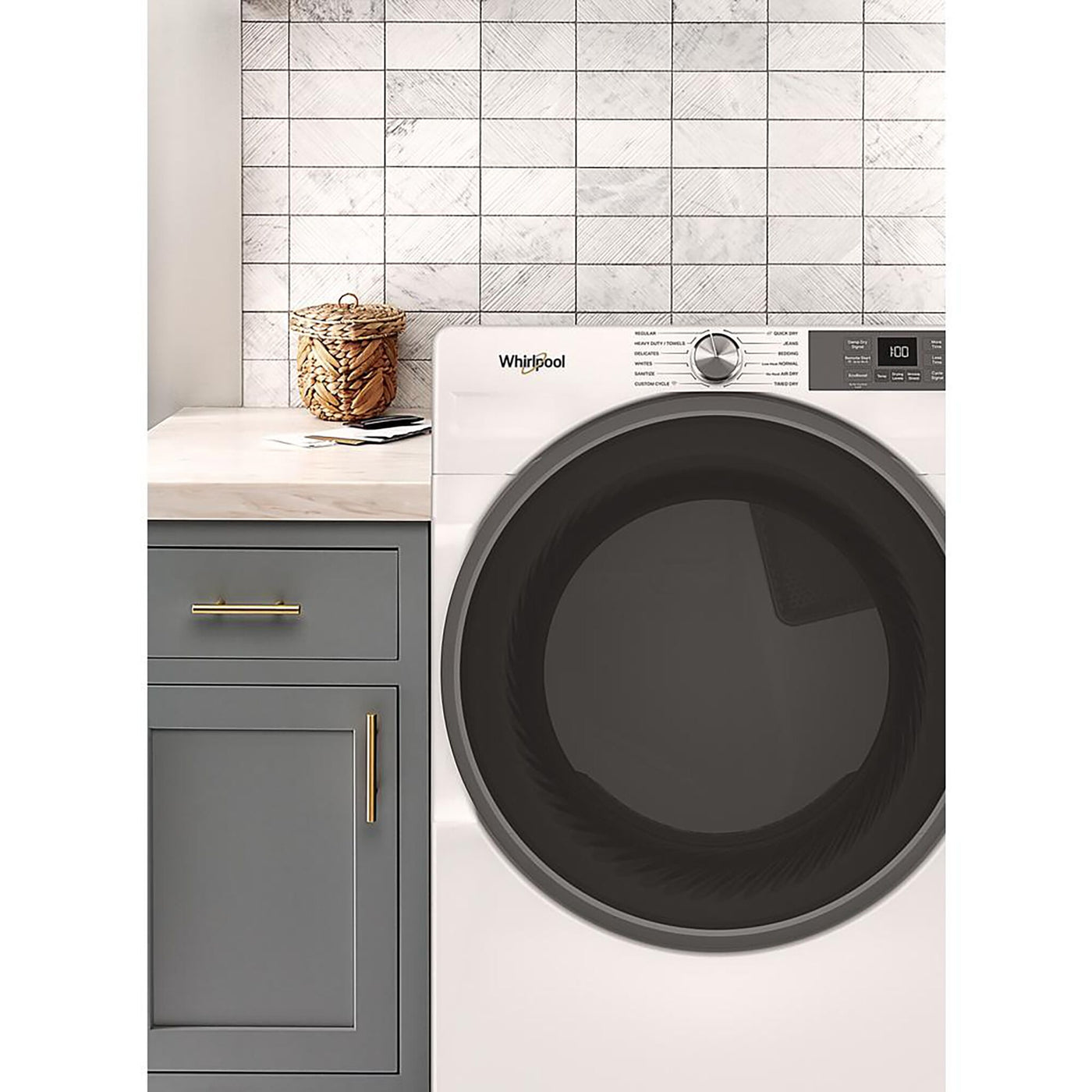 Whirlpool White Gas Dryer with Wrinkle Shield™ (7.4 Cu.Ft.) - WGD5720RW