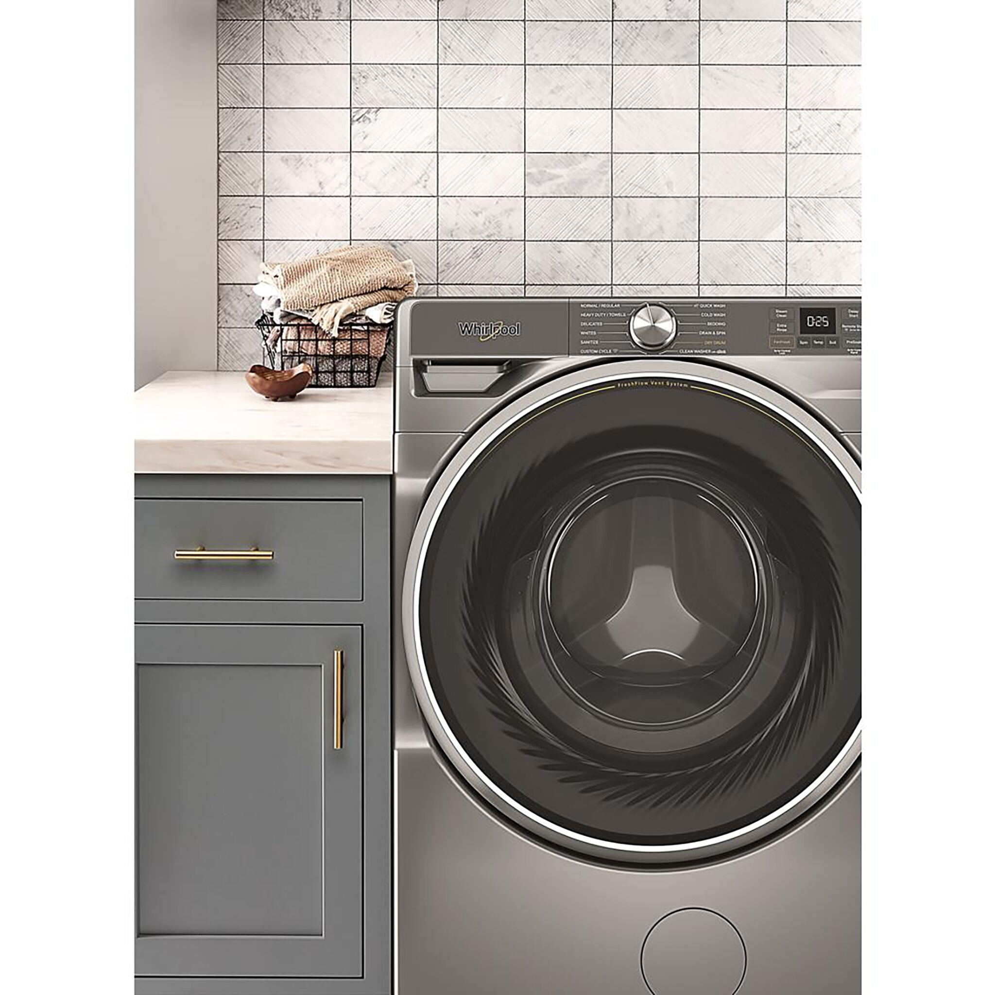 Whirlpool Radiant Silver Front-Load Washer with FreshFlow™ Vent System (5.8 Cu.Ft.) - WFW6720RR