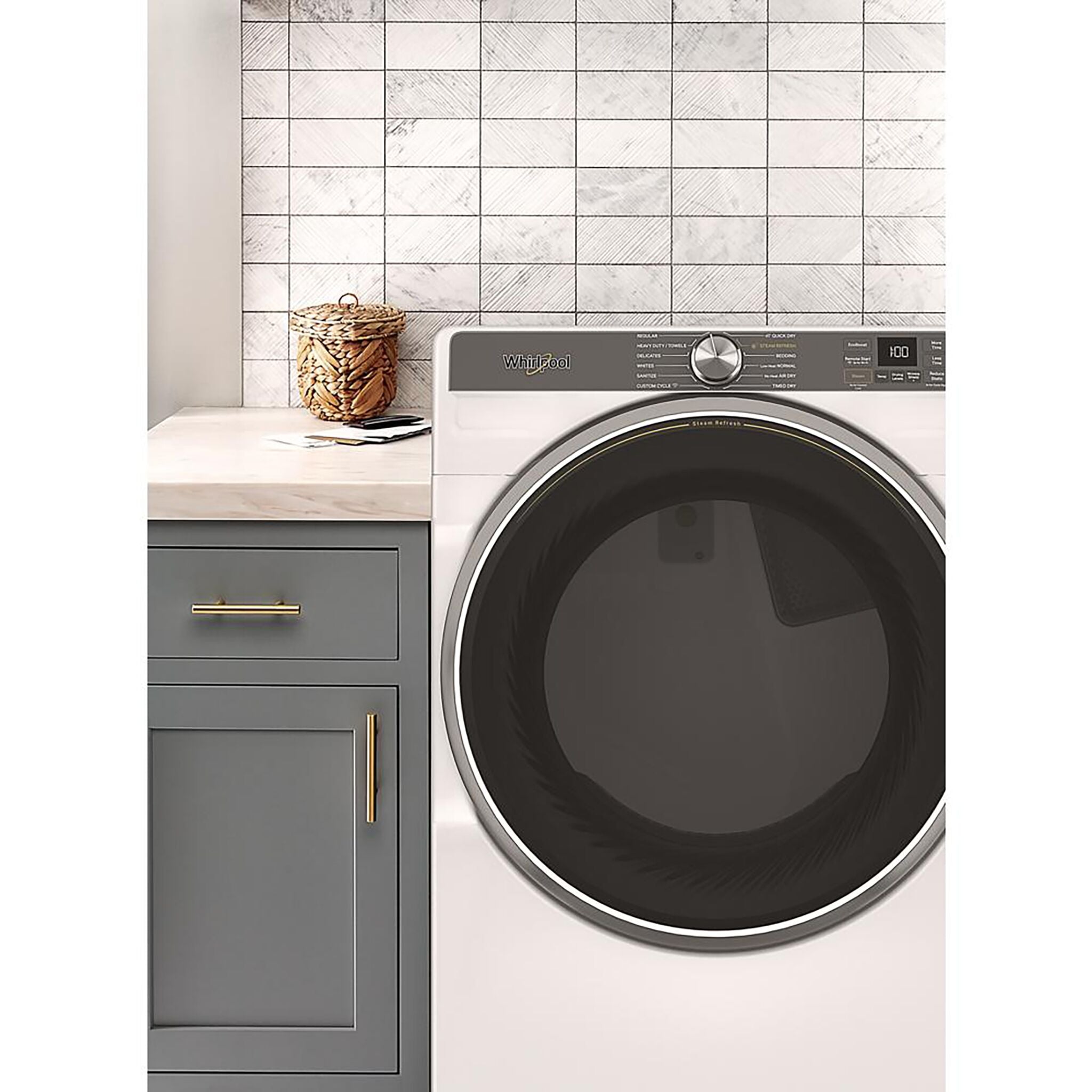Whirlpool White Gas Dryer with Wrinkle Shield™ (7.4 Cu.Ft.) - WGD6720RW