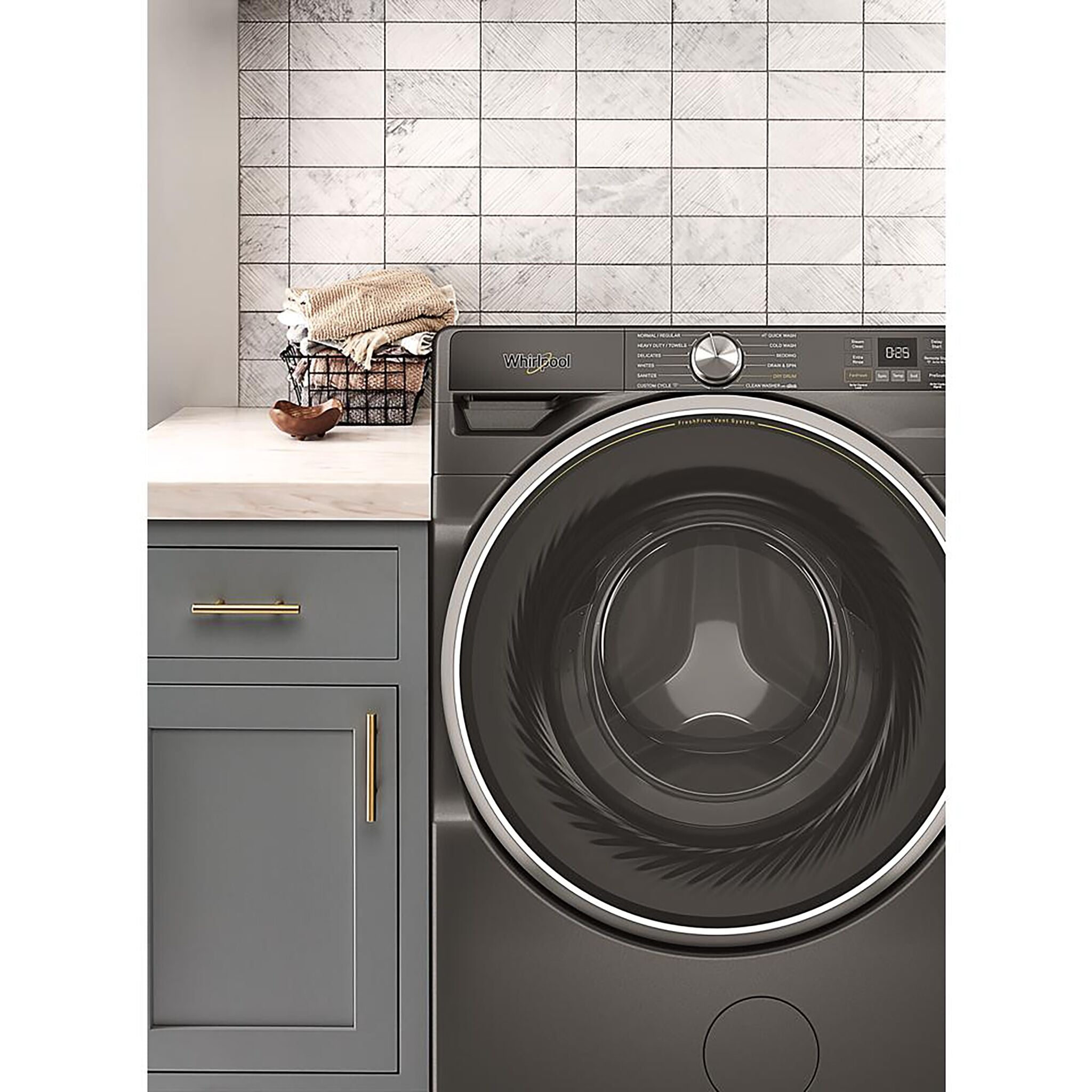 Whirlpool Volcano Black Front-Load Washer with FreshFlow™ Vent System (5.8 Cu.Ft.) - WFW6720RU