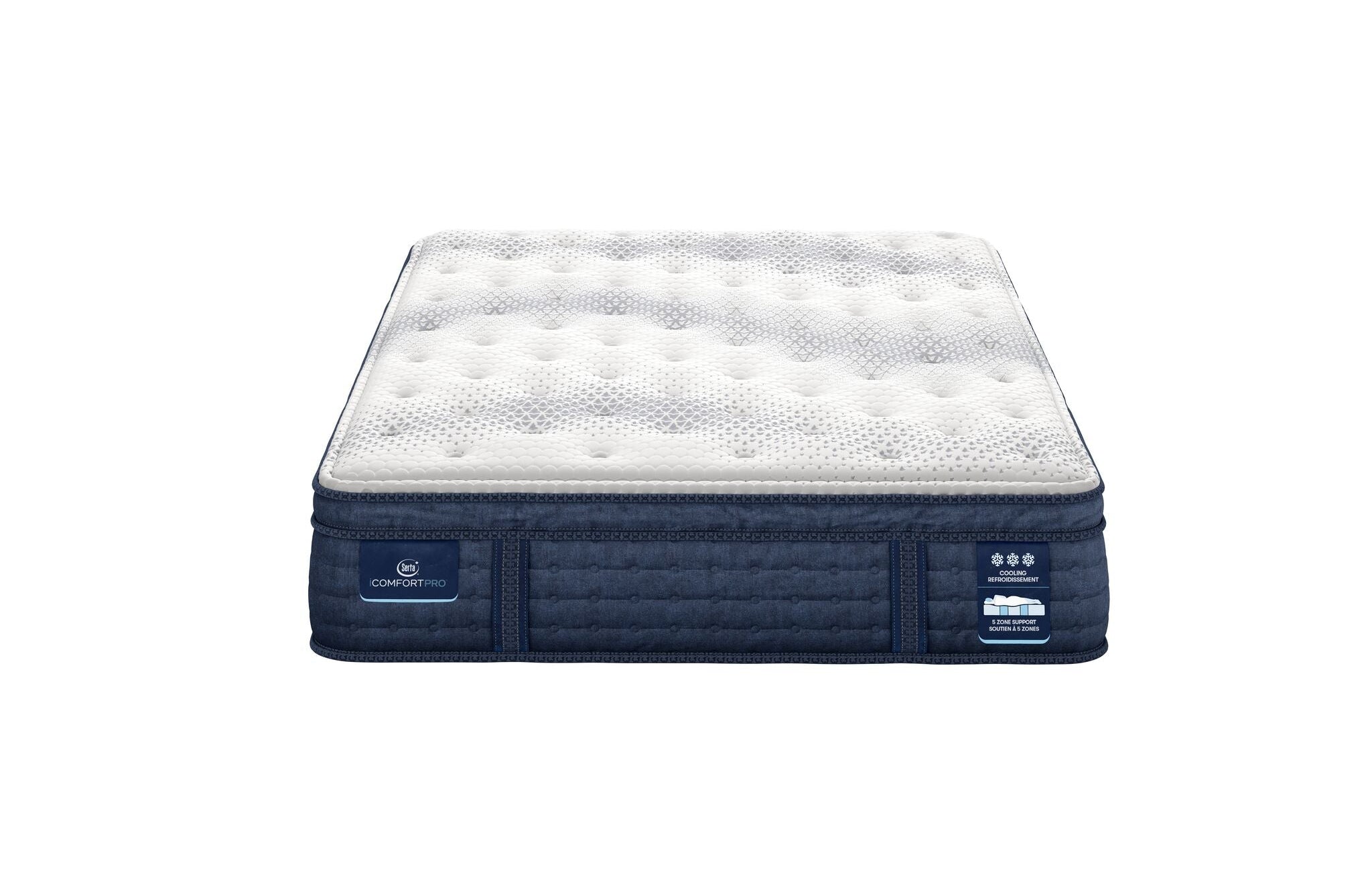 Serta iComfort PRO Whitby Plush Queen Mattress and Low Profile Split Boxspring Set
