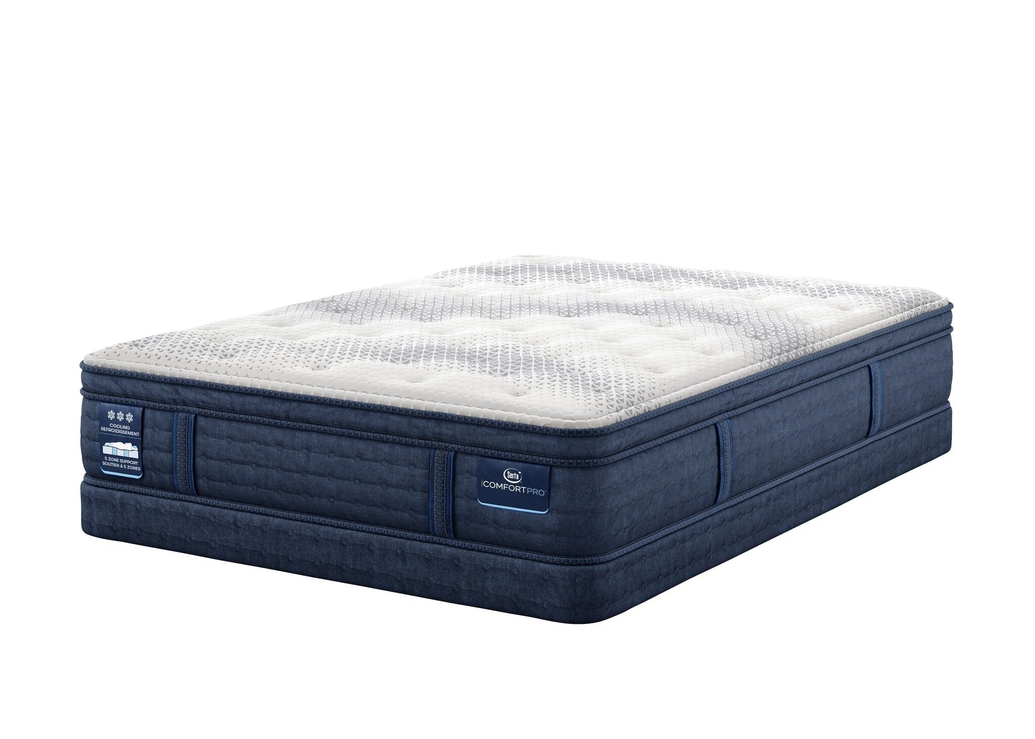 Serta iComfort PRO Whitby Plush King Mattress and Low Profile Split Boxspring Set
