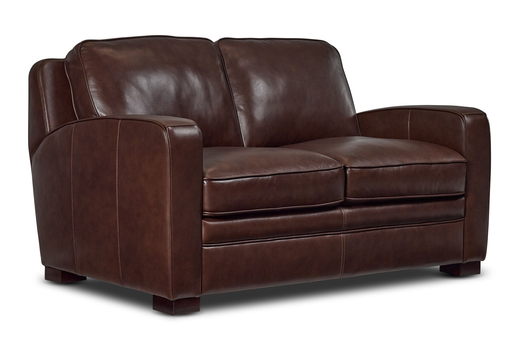 Wilmington Leather Loveseat - Dark Brown