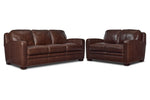 Wilmington Leather Sofa and Loveseat Set - Dark Brown