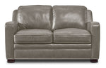 Wilmington Leather Loveseat - Light Grey