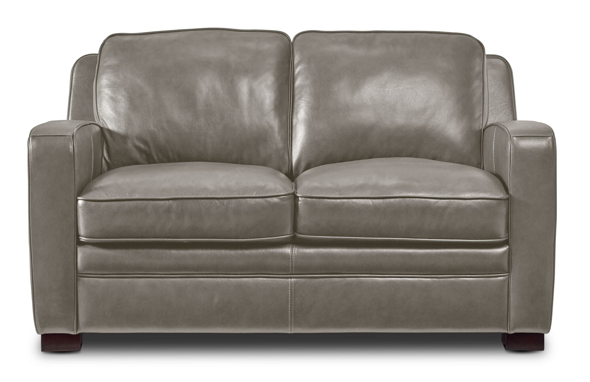 Wilmington Leather Loveseat - Light Grey