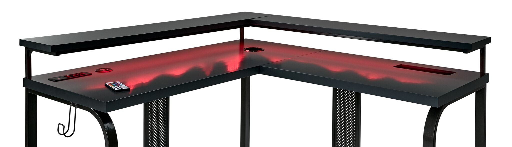 Zander II L-Shaped Gaming Computer Desk - Grey