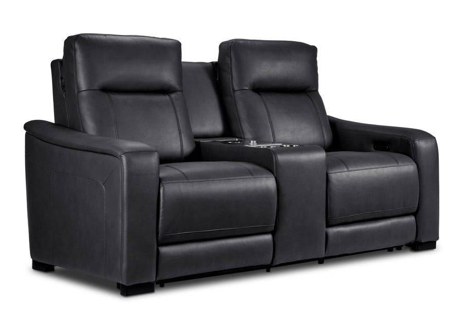 In Harmony - Zeppelin Power Reclining Loveseat - Dark Grey