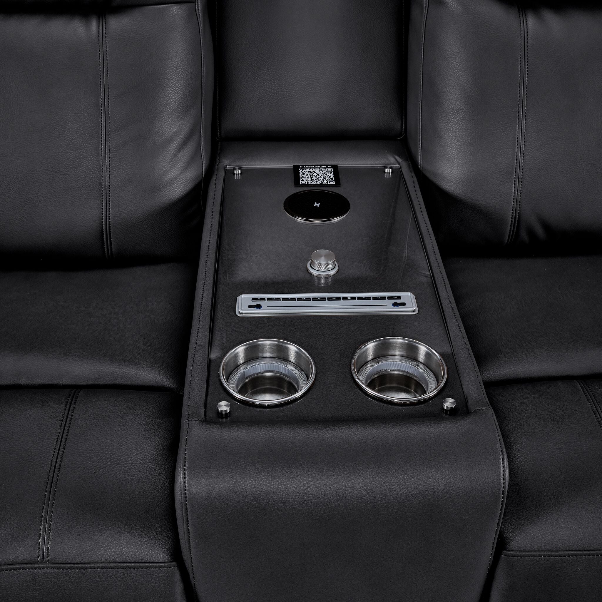 In Harmony - Zeppelin Power Reclining Loveseat - Dark Grey