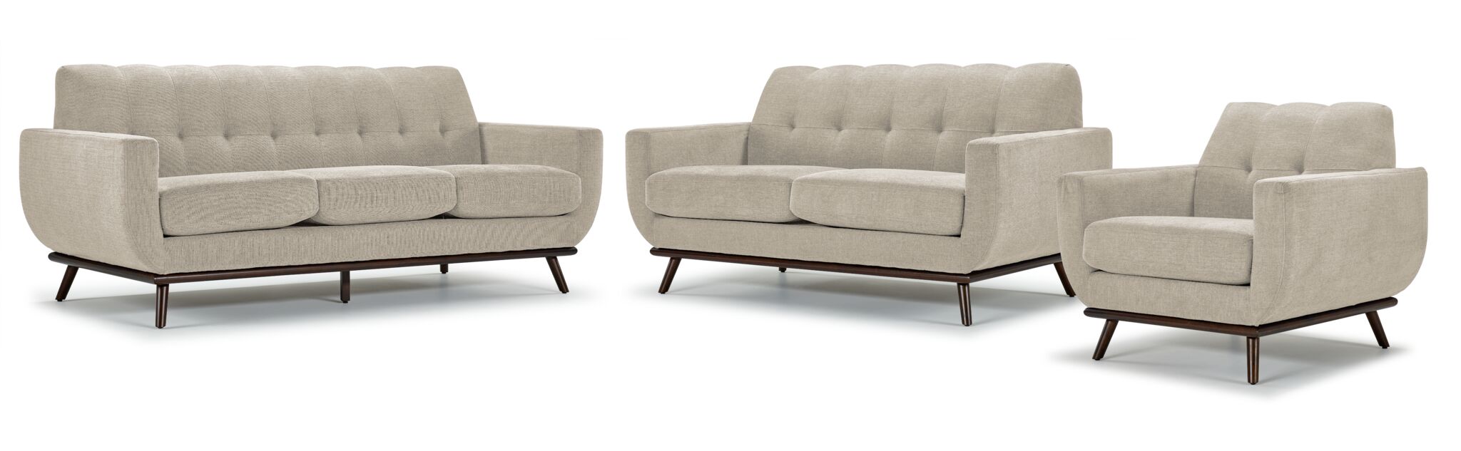 Ziva Sofa, Loveseat and Chair Set - Beige