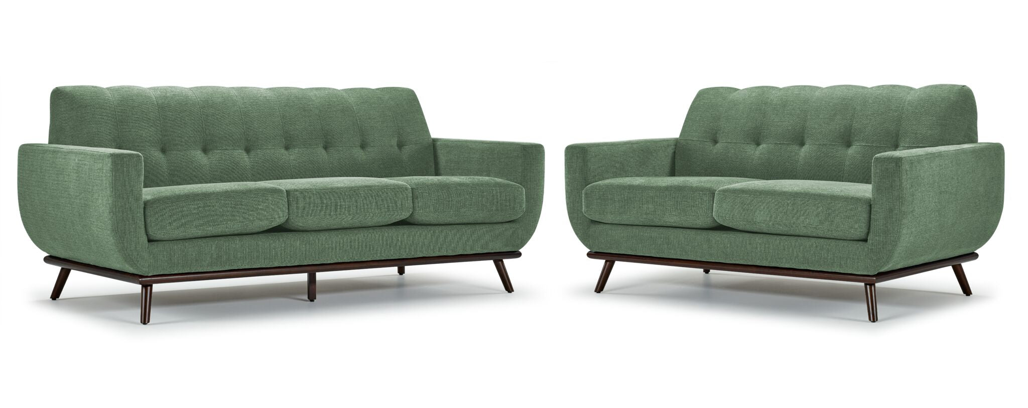 Ziva Sofa and Loveseat Set - Green