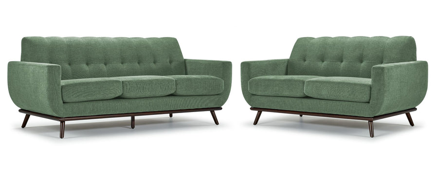 Ziva Sofa and Loveseat Set - Green