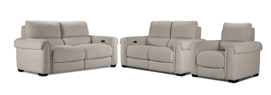 Zoey Power Reclining Sofa, Loveseat and Recliner Set - Birch