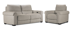 Zoey Ens. Sofa et fauteuil inclinables électriques - bouleau