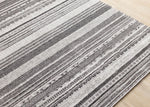 Zola 5'3" x 7'7" Patterned Rows Area Rug - Grey, White, Black