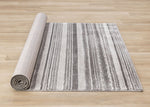 Zola 5'3" x 7'7" Patterned Rows Area Rug - Grey, White, Black
