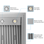 VICTORY Stainless Steel 48-Inch 900 CFM Insert Range Hood - Star-48