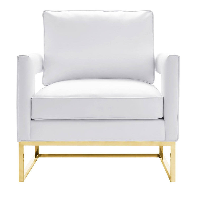 Ameshoff Vegan Leather Accent Chair - White
