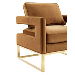 Ameshoff Velvet Accent Chair - Cognac