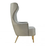 Elray Velvet Wingback Accent Chair - Grey