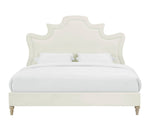 Sterre Platform Velvet King Bed - Cream