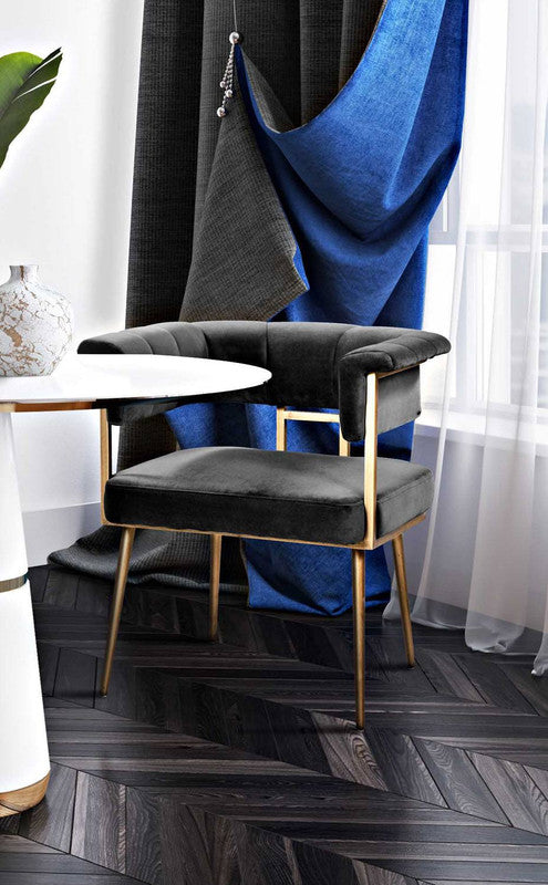 Aalwyn Velvet Dining Chair - Grey