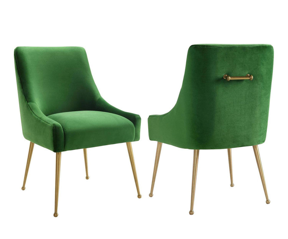 Aries Velvet Dining Chair - Green