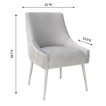 Aries Velvet Dining Chair - Grey