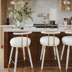Foggia Vegan Leather Counter Stool - White