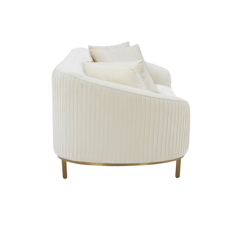 Turni Velvet Sofa - Cream