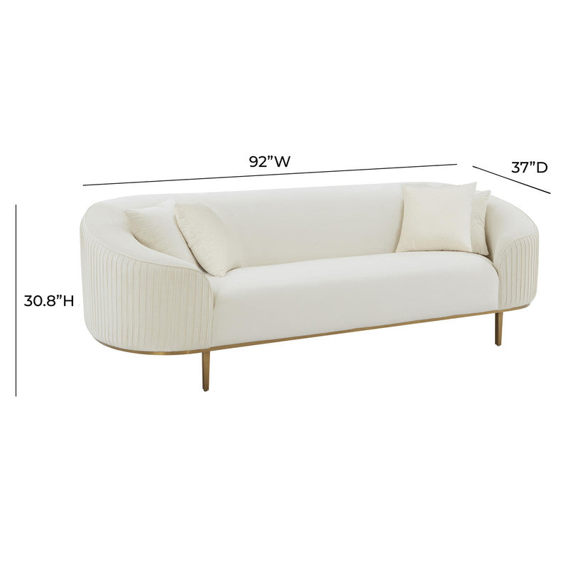 Turni Velvet Sofa - Cream