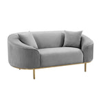 Turni Velvet Loveseat - Light Grey