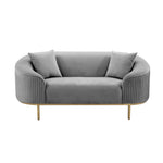 Turni Velvet Loveseat - Light Grey