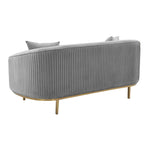 Turni Velvet Loveseat - Light Grey