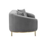 Turni Velvet Loveseat - Light Grey