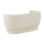 Shugir Curved Back Velvet Loveseat - Cream