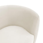 Shugir Curved Back Velvet Loveseat - Cream