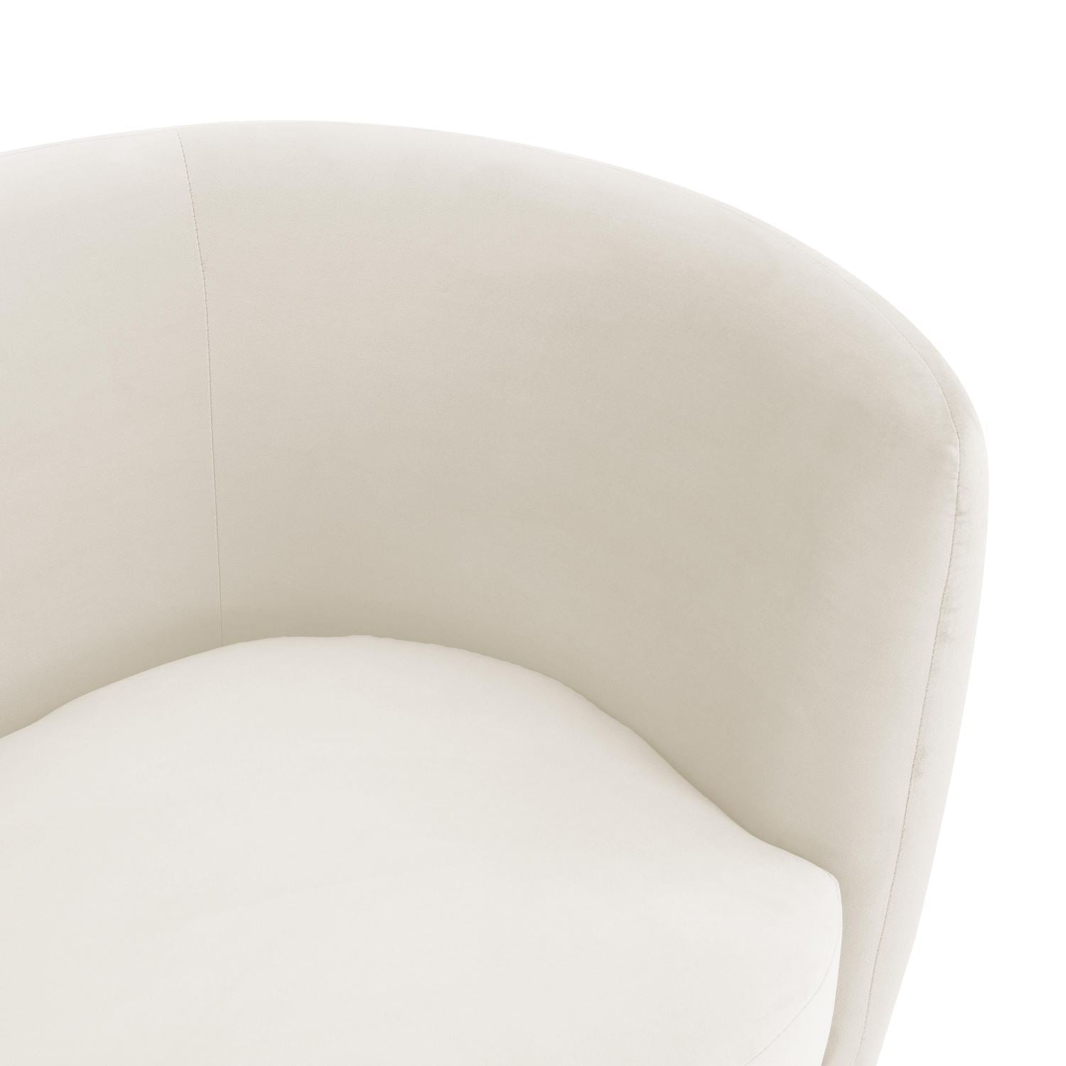Shugir Curved Back Velvet Loveseat - Cream