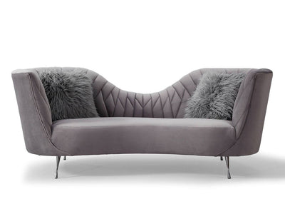 Colombine Velvet Sofa - Grey