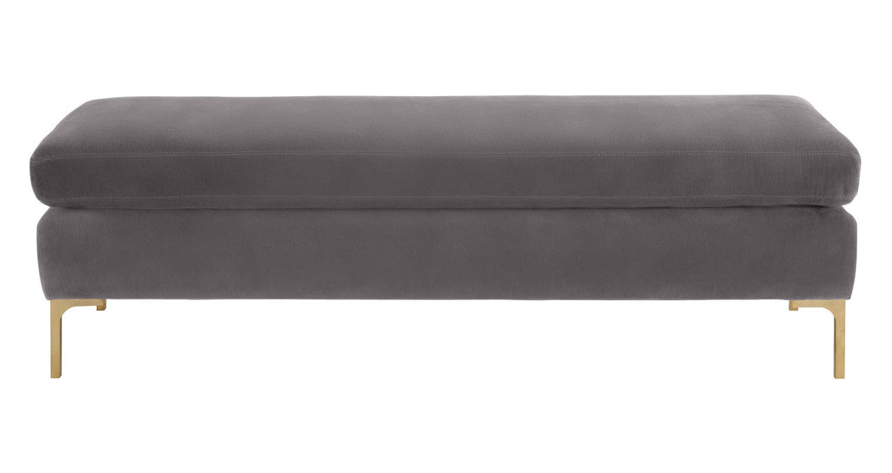 Calix Velvet Bench - Grey