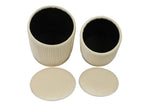 Biccard Velvet Ottoman Set - Cream