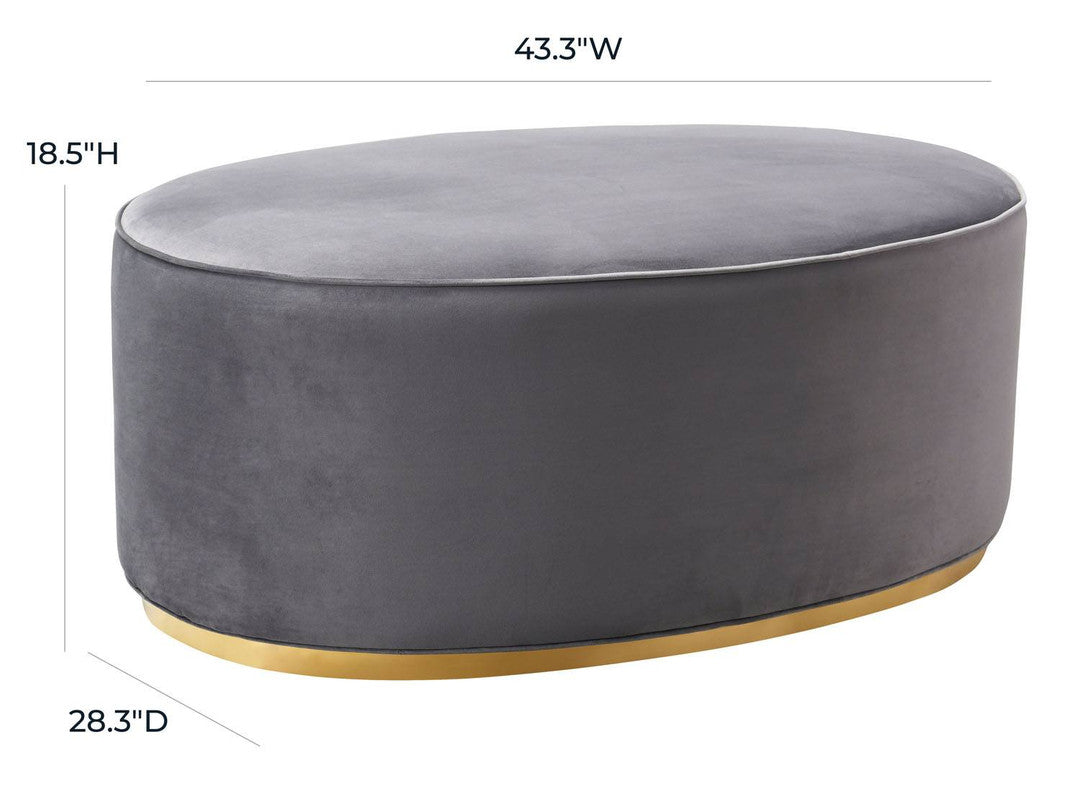 Nerina Velvet Ottoman - Grey