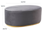Nerina Velvet Ottoman - Grey
